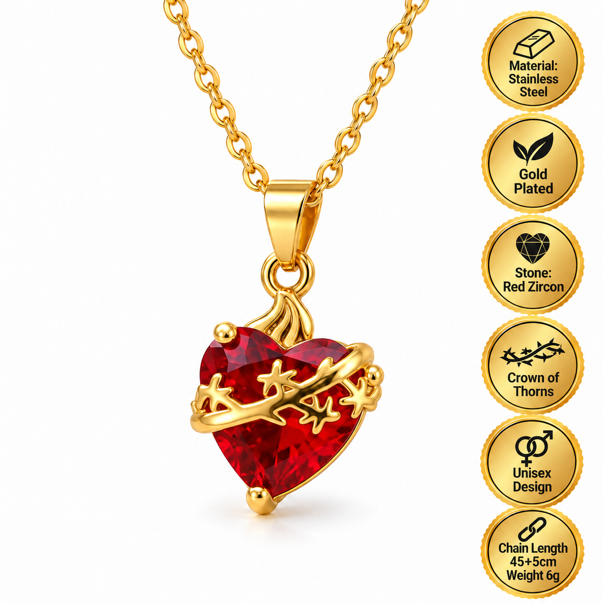 St. Joseph Light Necklace: Sacred Heart of St. Joseph