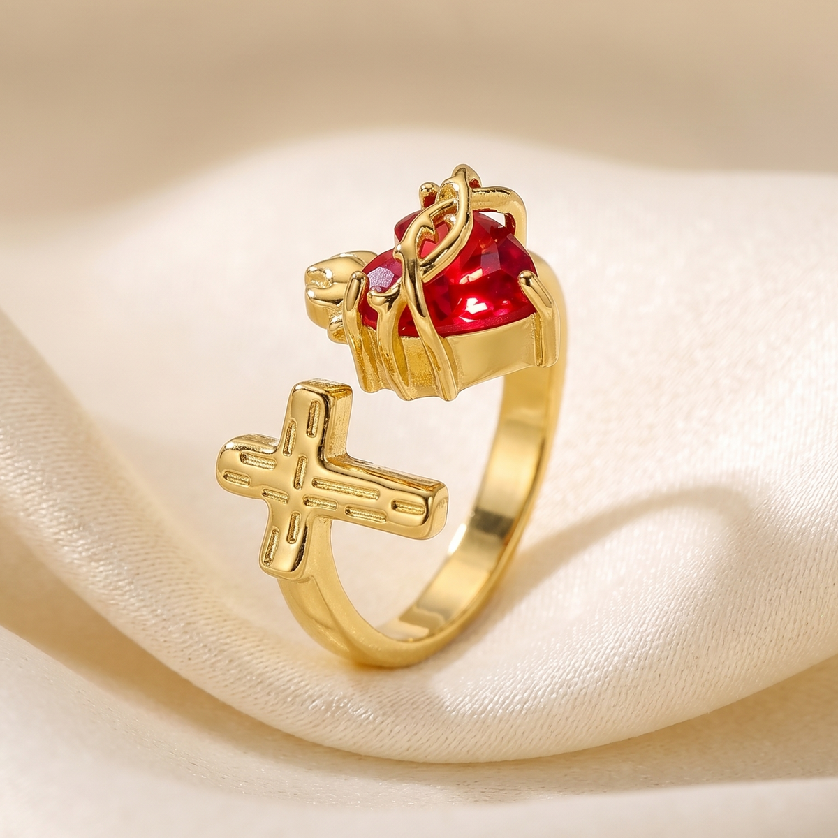Light of Christ Ring: Sacred Heart in Infinite Crystal