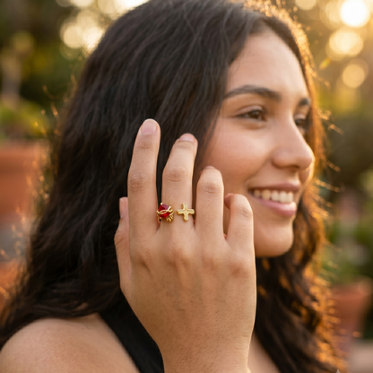 Light of Christ Ring: Sacred Heart in Infinite Crystal