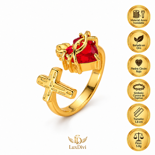 Light of Christ Ring: Sacred Heart in Infinite Crystal
